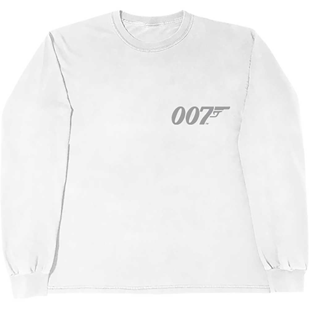 James Bond 007 Unisex Long Sleeve T-Shirt: Goldeneye Japanese Poster (White) (Back Print)