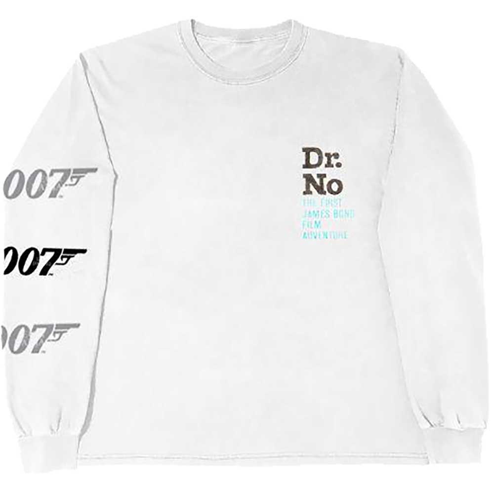 James Bond 007 Unisex Long Sleeve T-Shirt: Dr No (White) (Back Print)