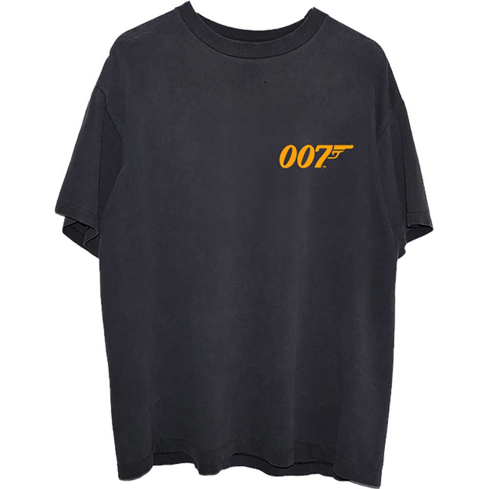 James Bond 007 Unisex T-Shirt: Goldfinger Movie Poster (Black) (Back Print)