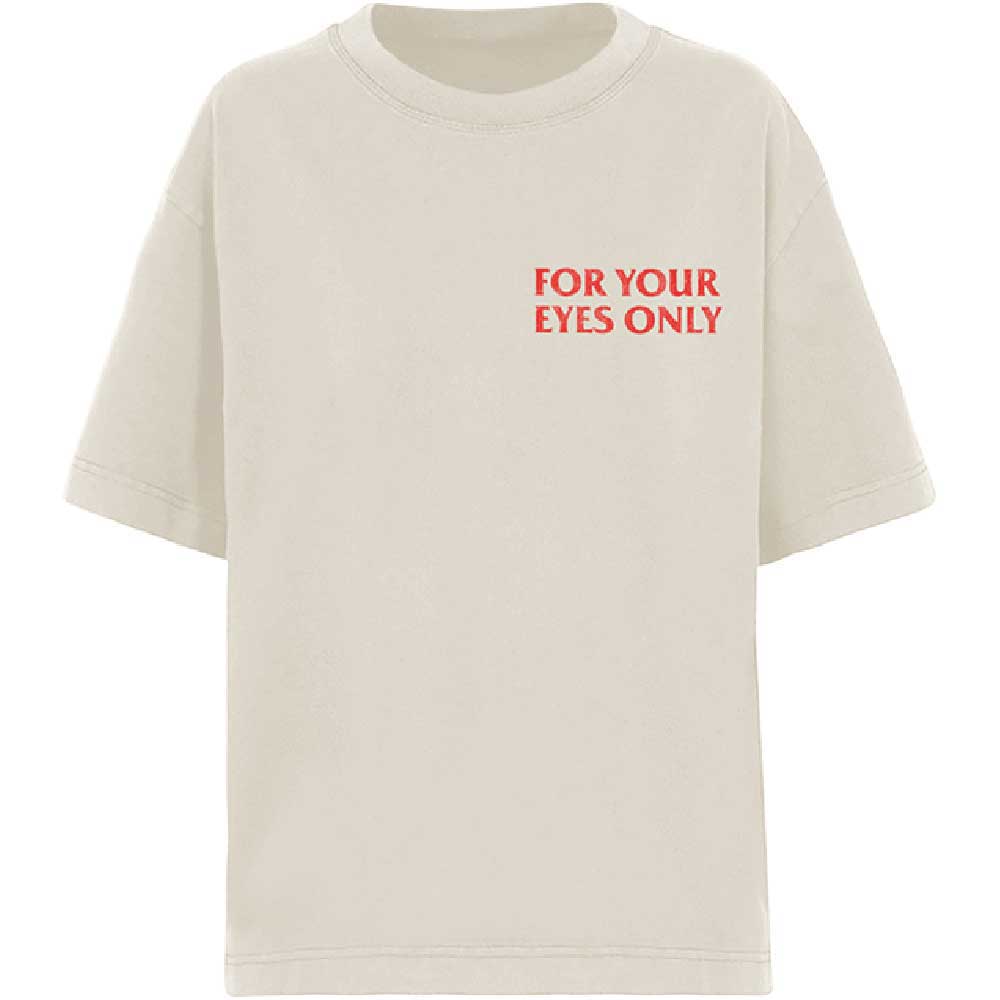 James Bond 007 Unisex T-Shirt: For Your Eyes Only Bond For Action (Natural) (Back Print)
