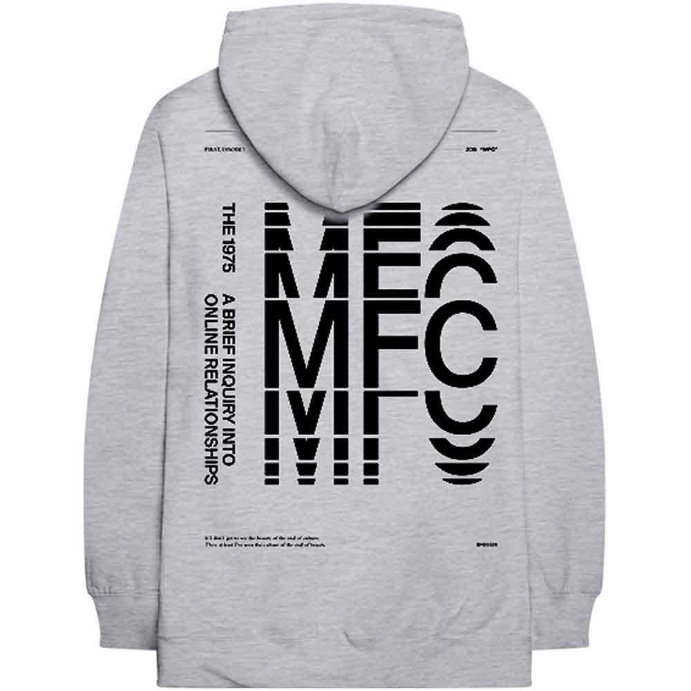 The 1975 Unisex Pullover Hoodie: ABIIOR MFC (Grey) (Back Print)