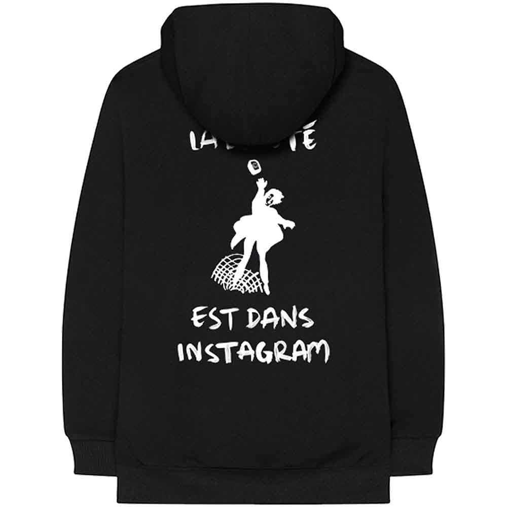 The 1975 Unisex Pullover Hoodie: ABIIOR Est Dans Instagram (Black) (Back Print)