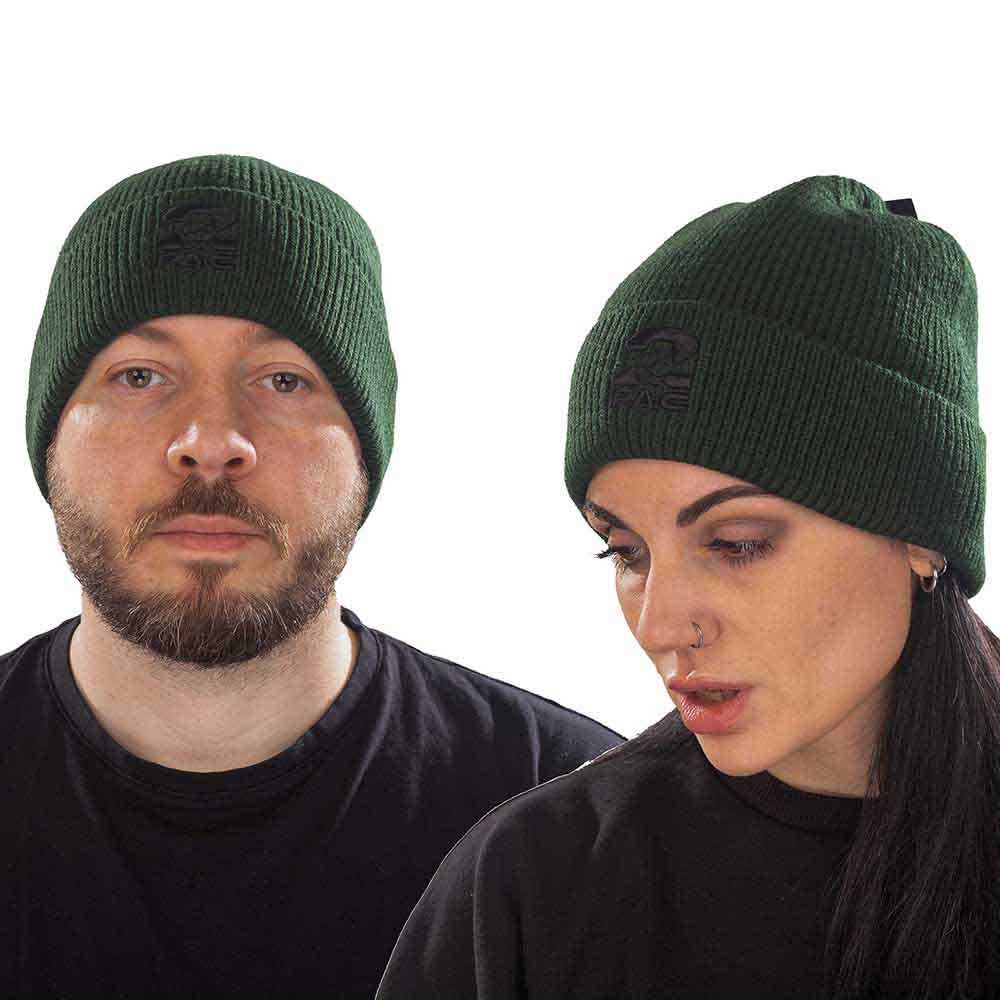 Tupac Unisex Beanie Hat: Fist Logo (Green) (Roll Up)