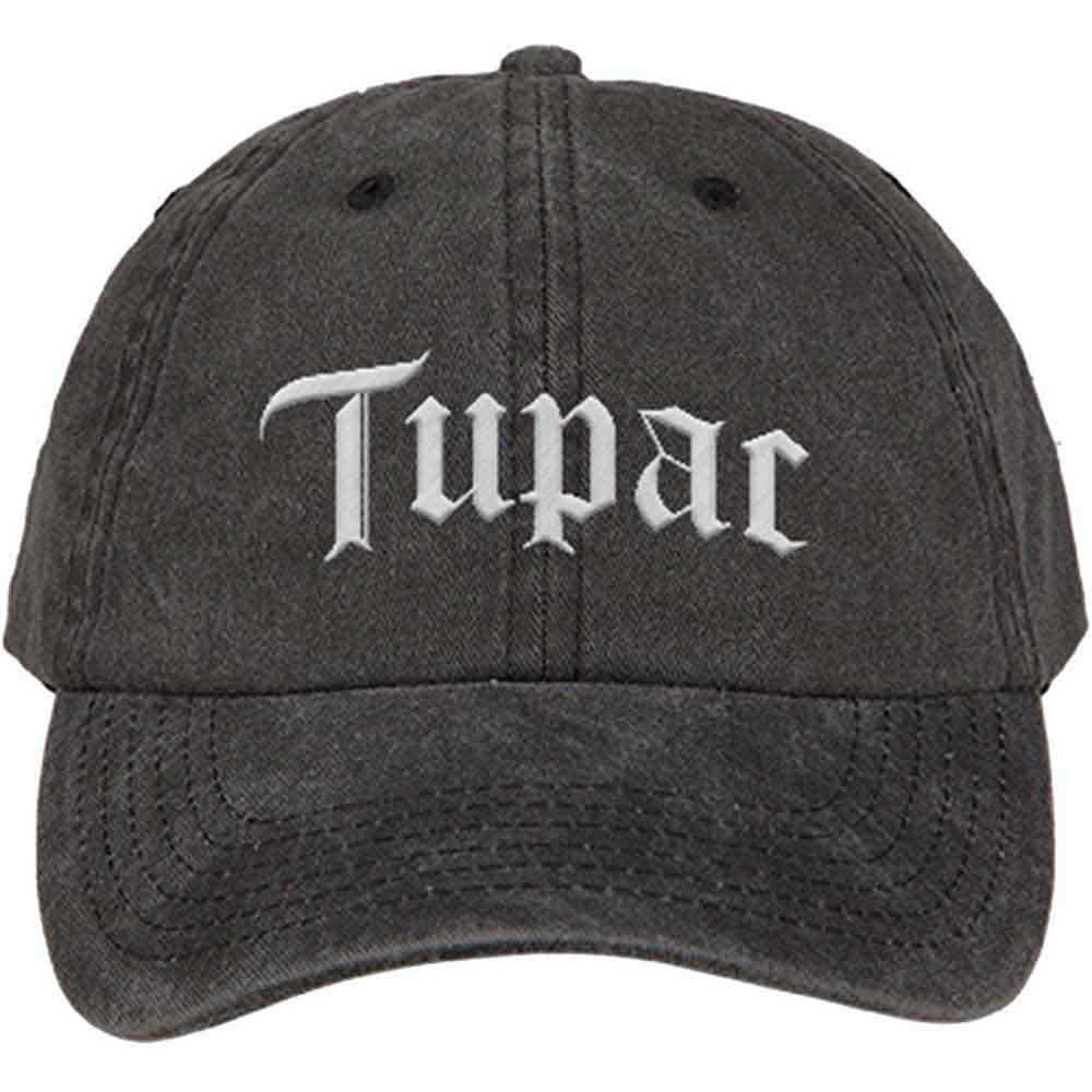Tupac Unisex Baseball Cap: Gothic Logo (Charcoal Grey)