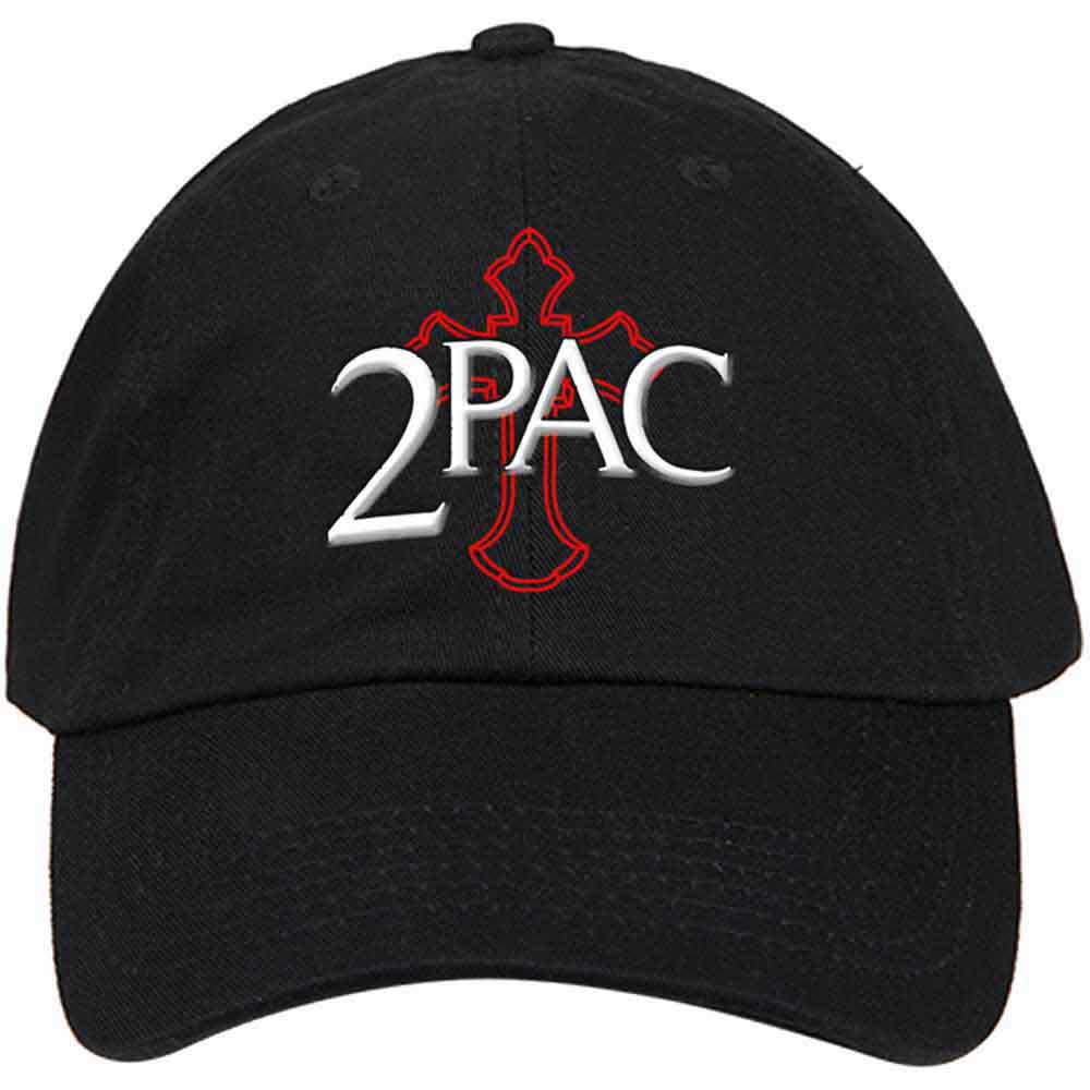 Tupac Unisex Baseball Cap: Cross Logo (Black)