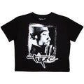 Tupac Ladies Crop Top: Spray Photo (Black)