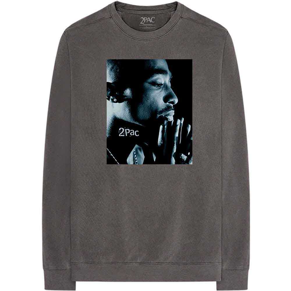 Tupac Unisex Long Sleeve T-Shirt: Changes Side Photo (Charcoal Grey) (Back Print)