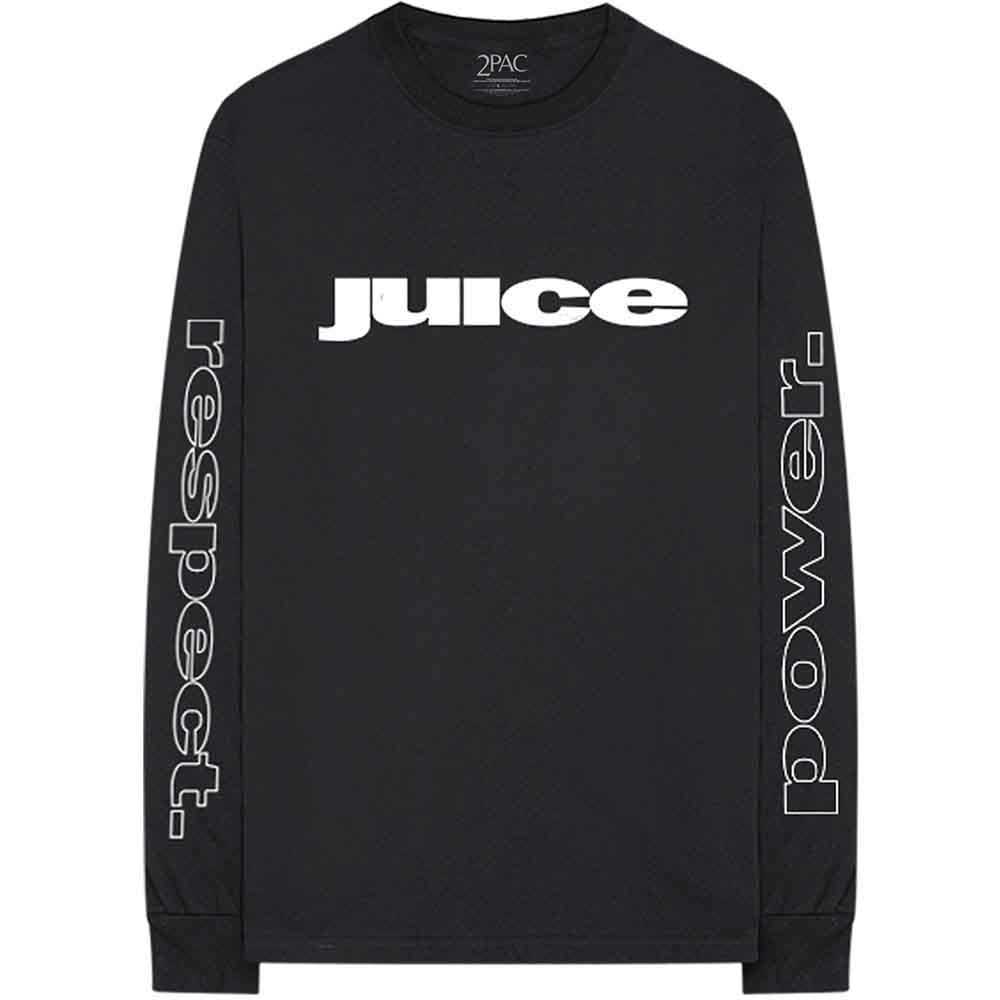 Tupac Unisex Long Sleeve T-Shirt: Respect (Black) (Back & Sleeve Print)