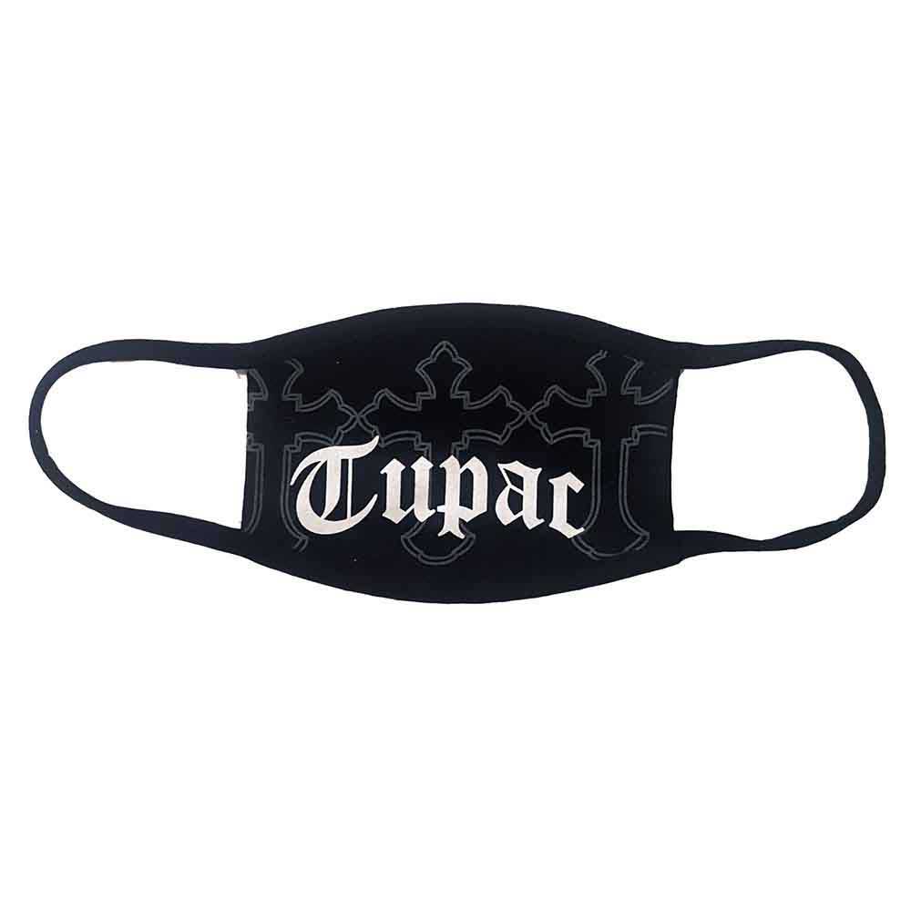 Tupac Face Mask: Logo & Crosses (Black)