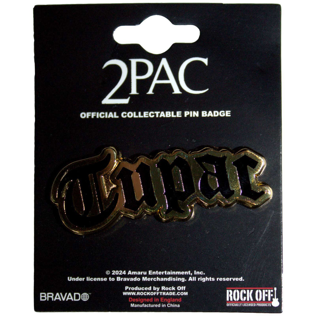 Tupac Pin Badge: Logo Gold