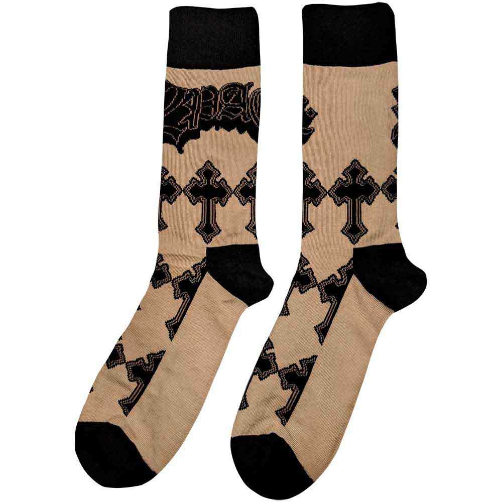 Tupac Unisex Ankle Socks: Crosses (Sand) (UK Size 7 - 11)