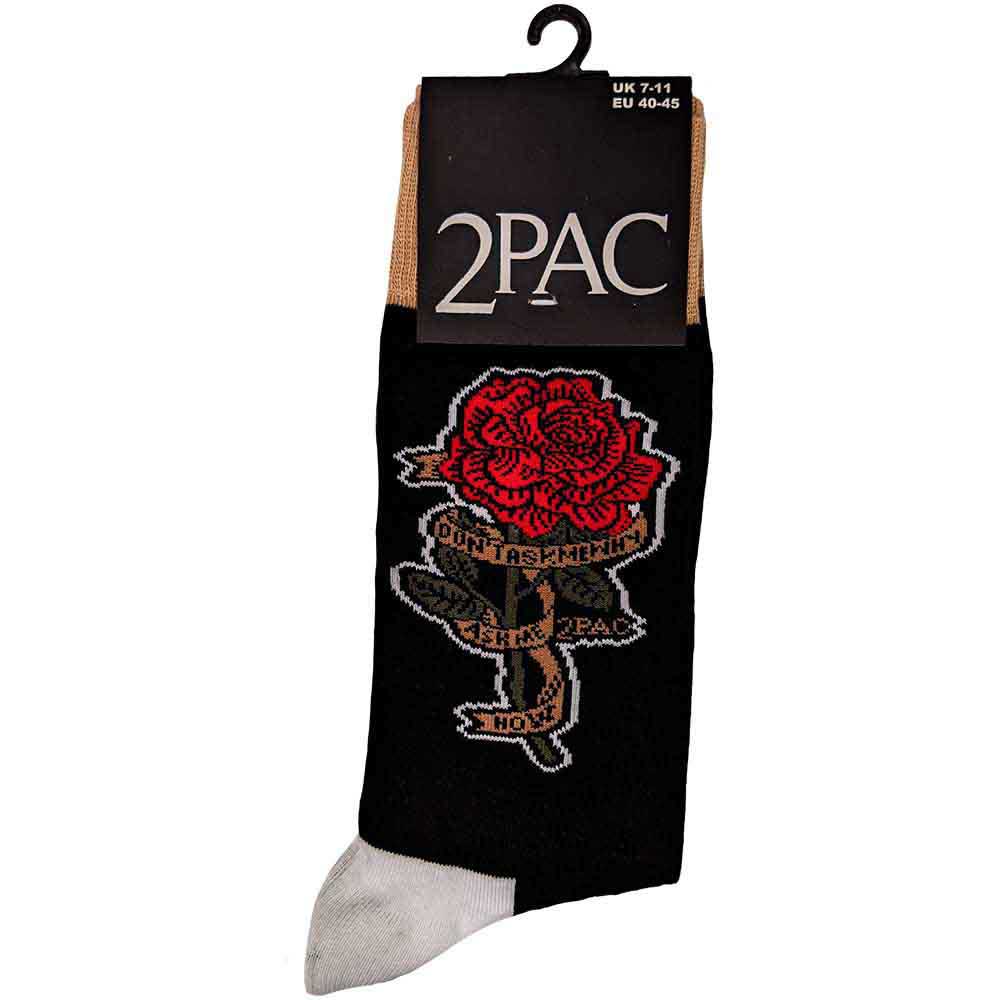 Tupac Unisex Ankle Socks: Rose (Black) (UK Size 7 - 11)