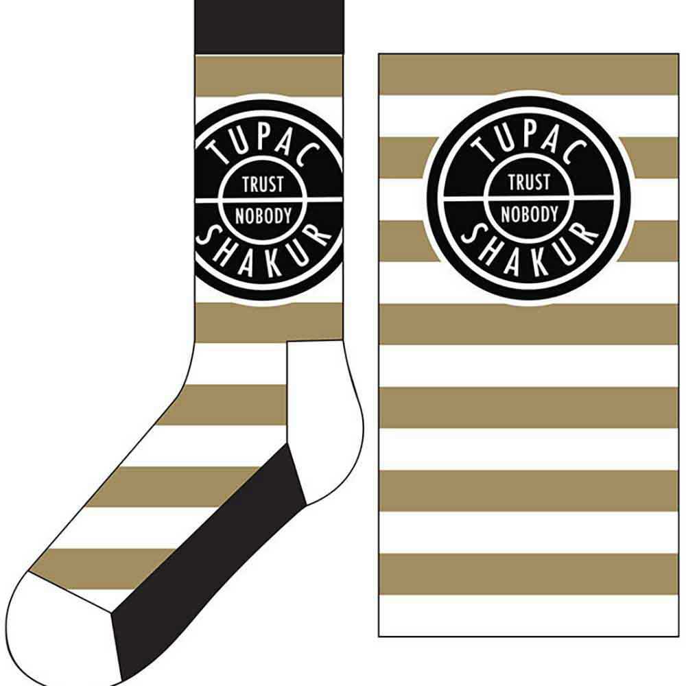 Tupac Unisex Ankle Socks: Trust Nobody (White) (UK Size 7 - 11)