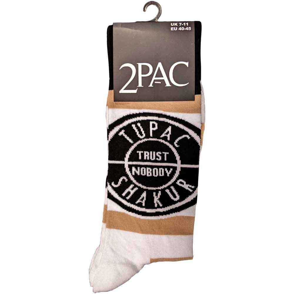Tupac Unisex Ankle Socks: Trust Nobody (White) (UK Size 7 - 11)