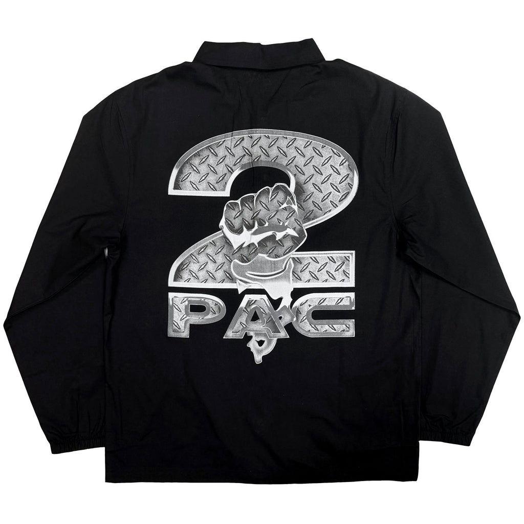 Tupac Unisex Shirt: Steel Logo (Black) (Back Print)