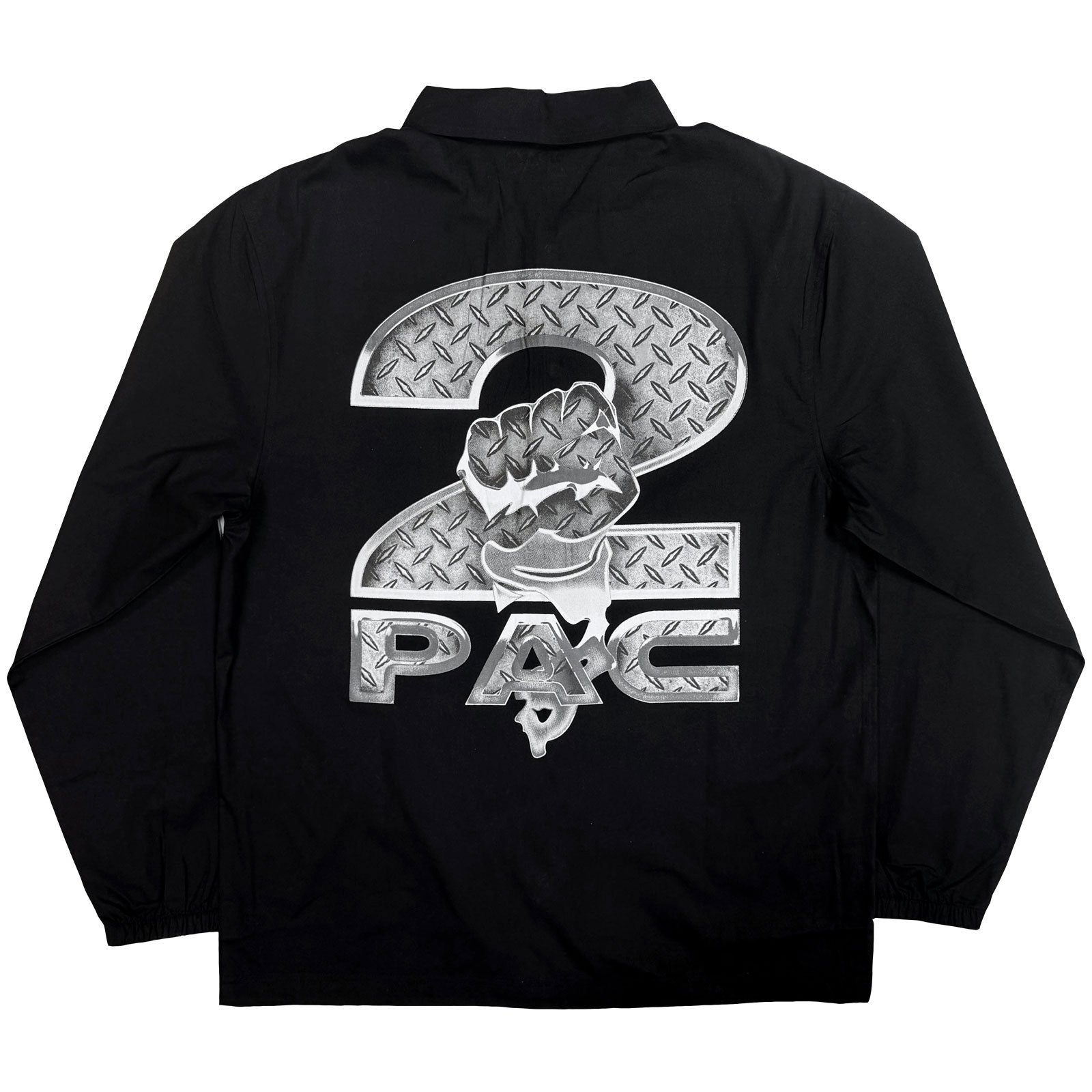 Tupac Unisex Shirt: Steel Logo (Black) (Back Print)