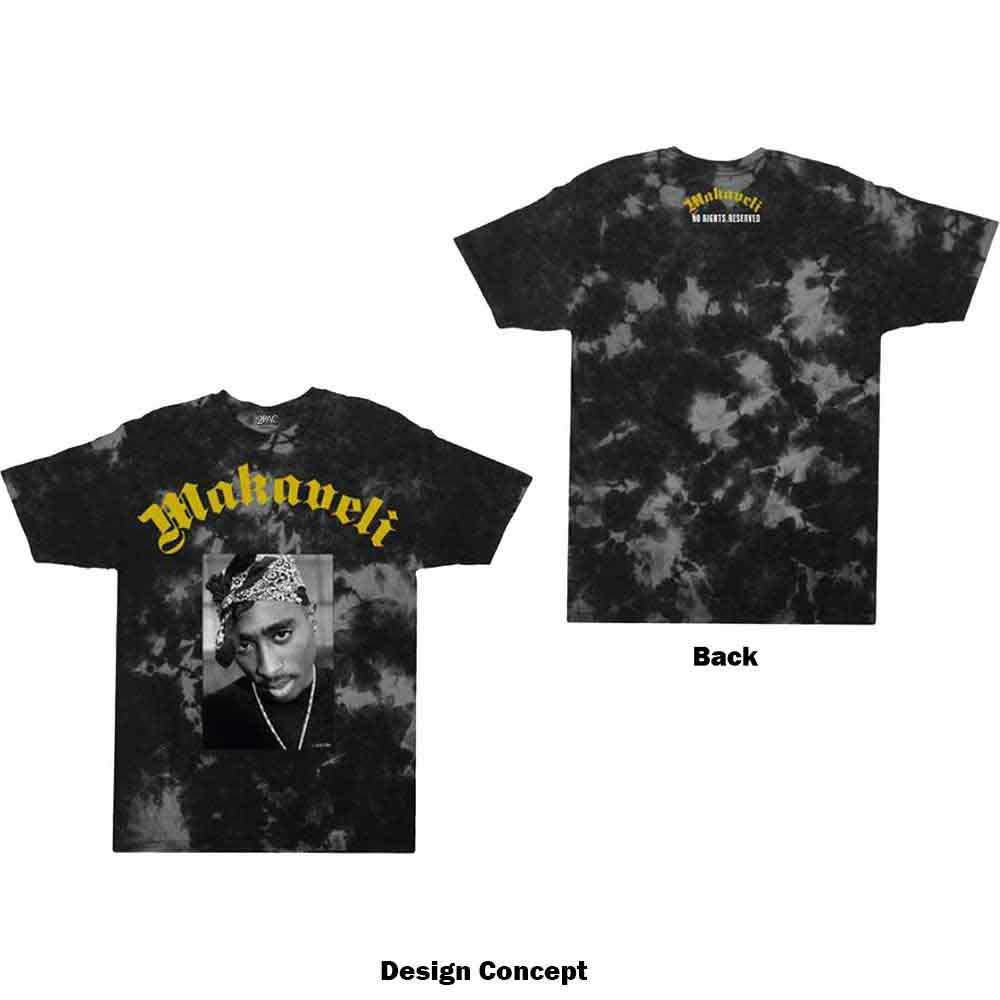 Tupac Unisex T-Shirt: Makaveli (Grey) (Back Print & Wash Collection)