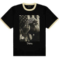 Tupac Unisex Ringer T-Shirt: Flag Photo (Black & Cream)