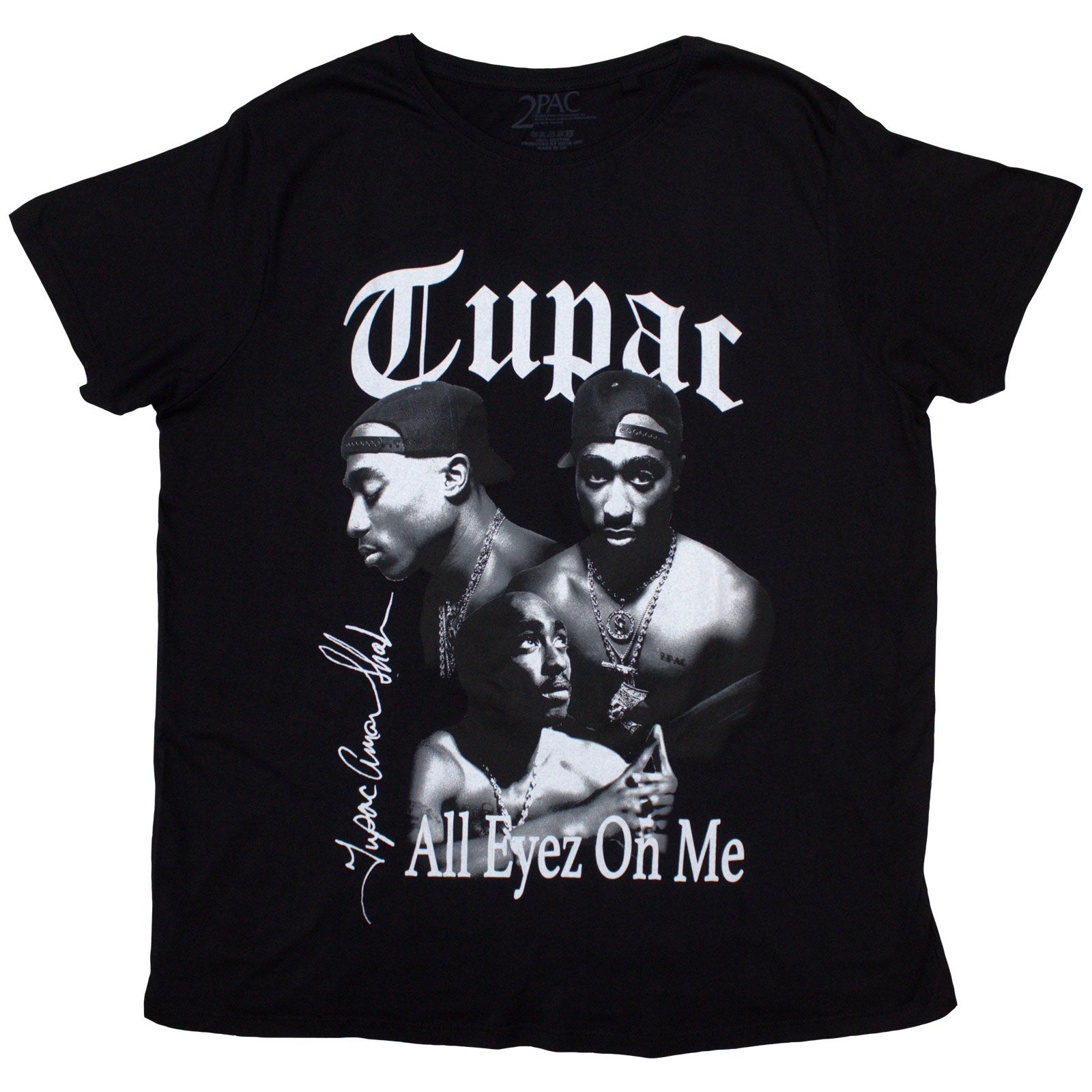 Tupac Ladies T-Shirt: All Eyez B&W (Black)