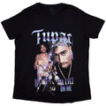 Tupac Ladies T-Shirt: All Eyez Blue Homage (Black)