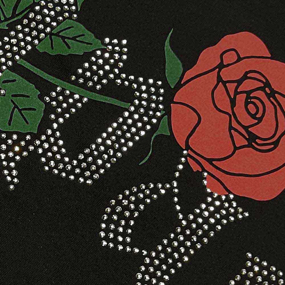 Tupac Unisex T-Shirt: Rose Logo (Black) (Embellished)