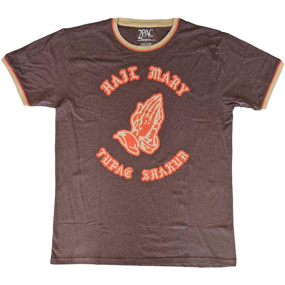 Tupac Unisex Ringer T-Shirt: Hail Mary (Brown, Orange & Sand)