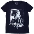 Tupac Ladies T-Shirt: Spray Photo (Navy Blue)