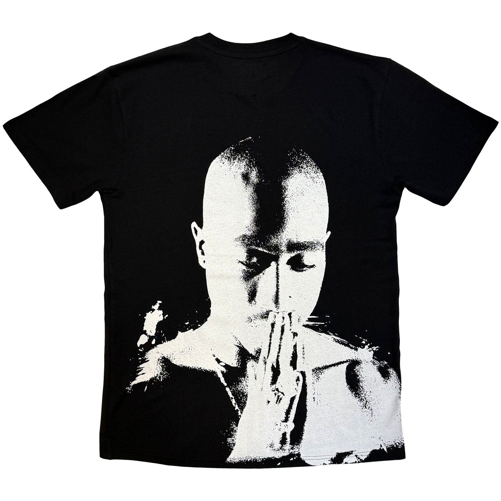 Tupac Unisex T-Shirt: Prayer AOP (Black) (Back Print)