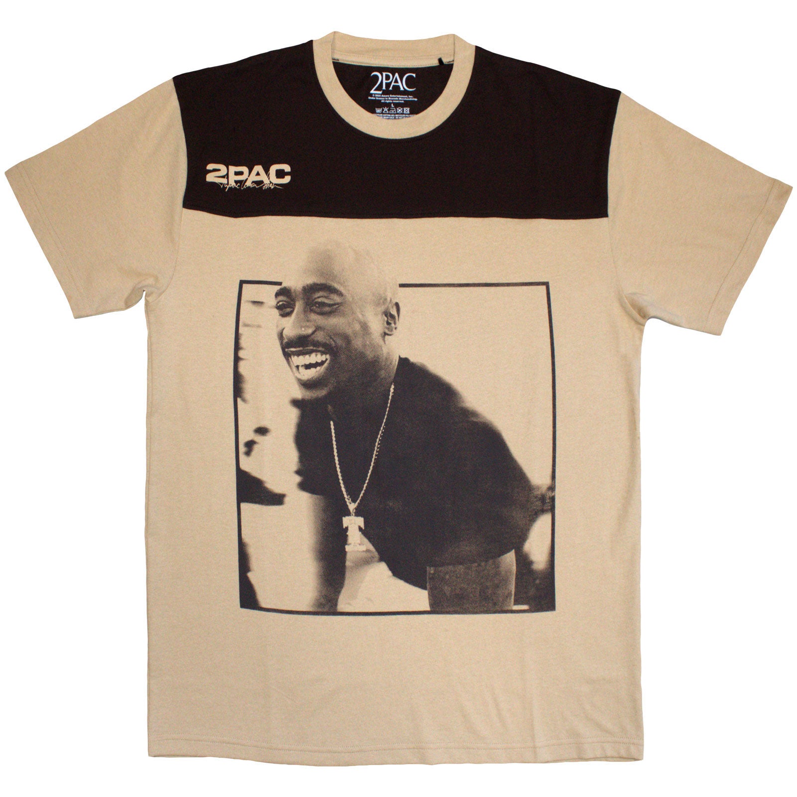 Tupac Unisex T-Shirt: Colour Block (Brown & Sand)