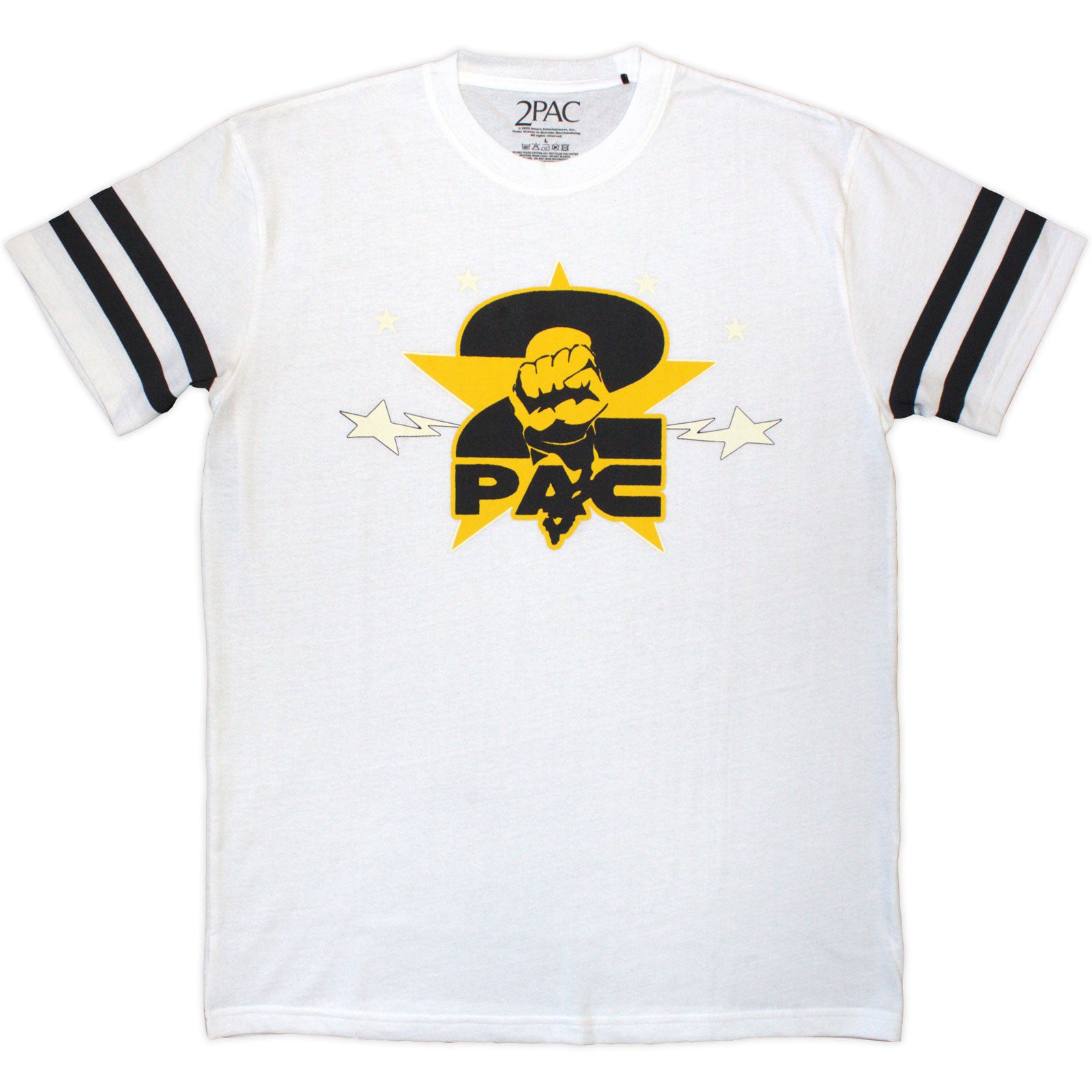 Tupac Unisex T-Shirt: Stars Logo (White)