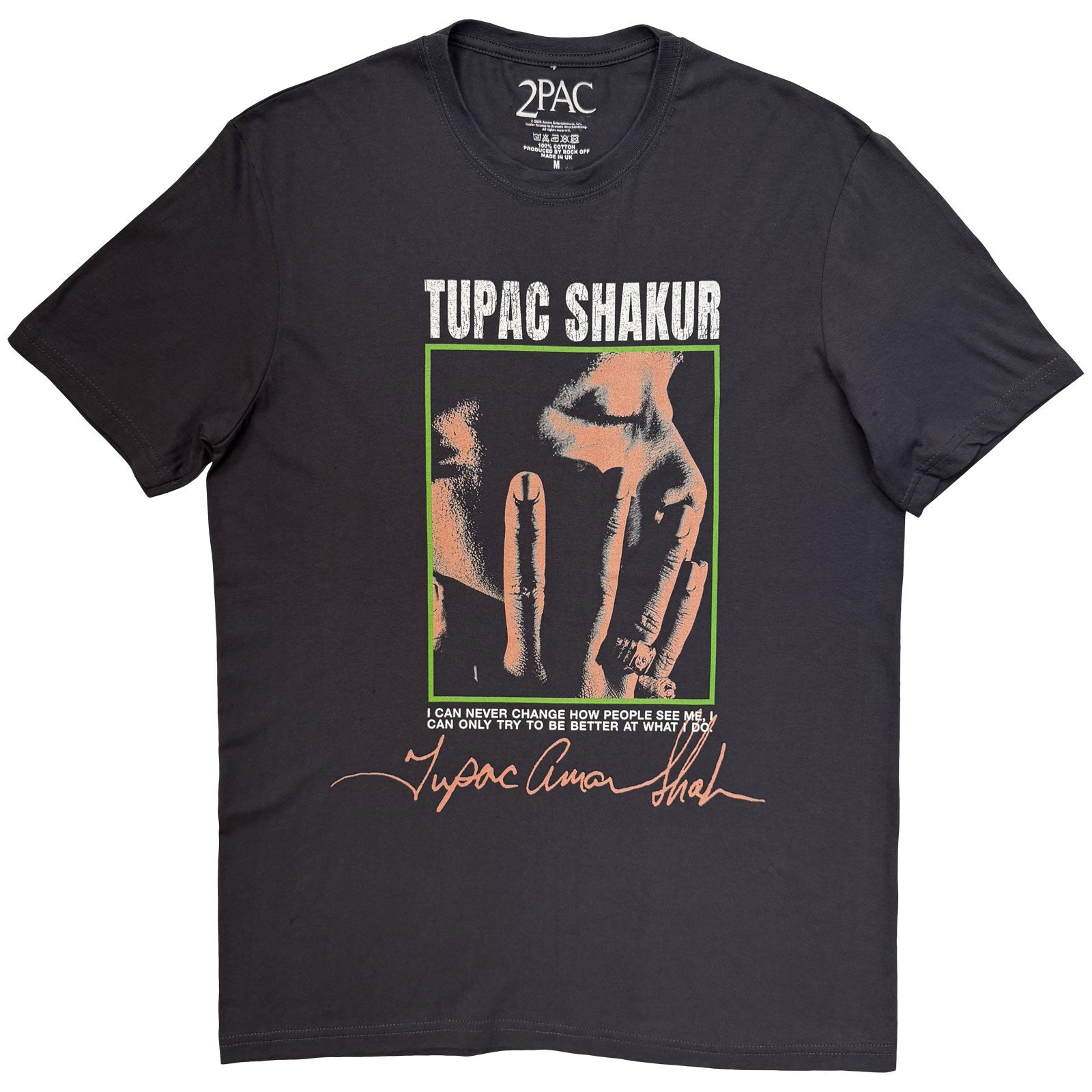Tupac Unisex T-Shirt: Photo (Charcoal Grey)