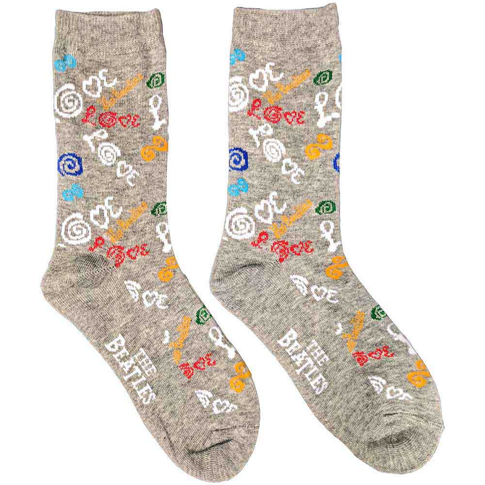 The Beatles Unisex Ankle Socks: Love (Grey) (UK Size 7 - 11)