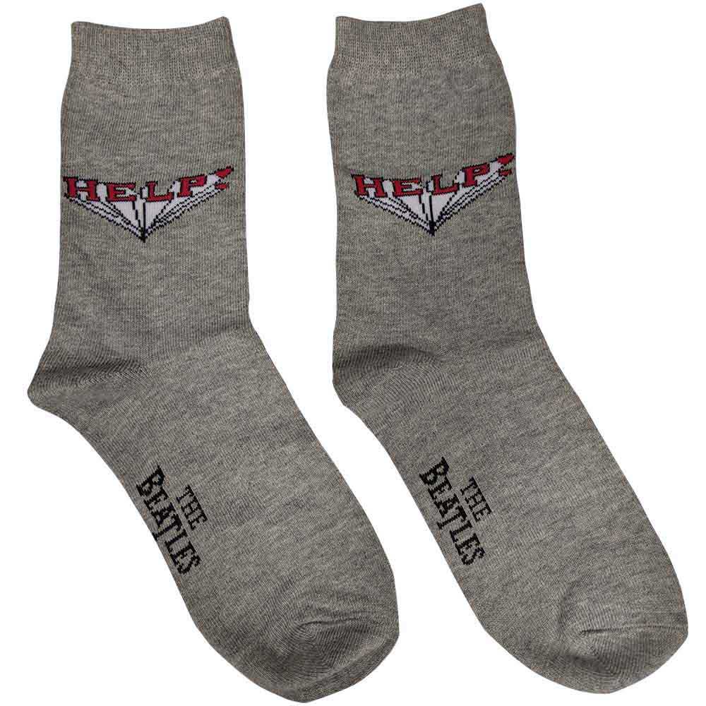 The Beatles Ladies Ankle Socks: HELP! (Grey) (UK Size 4 - 7)