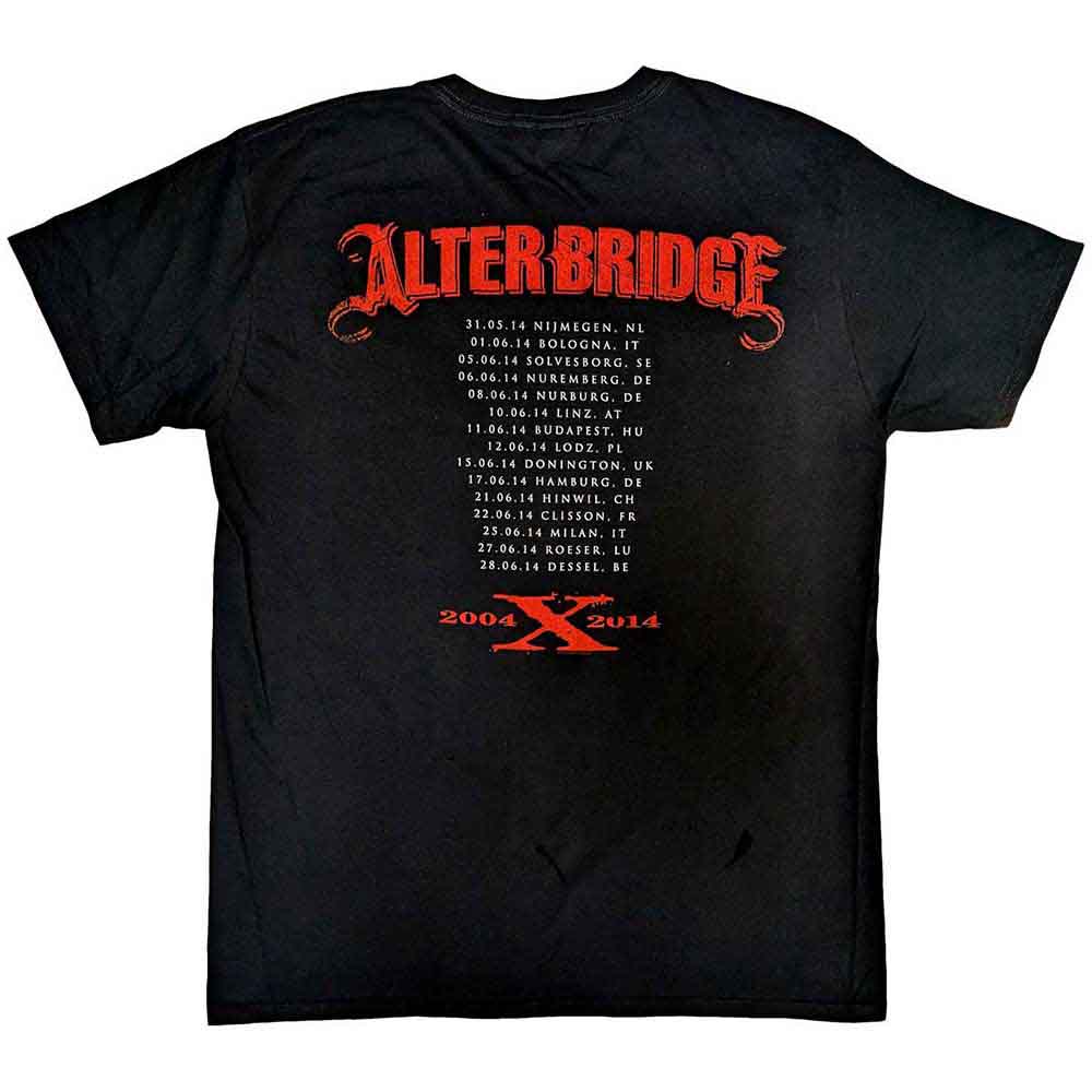 Alter Bridge Unisex T-Shirt: Fortress 2014 Tour Dates (Black) (Back Print)