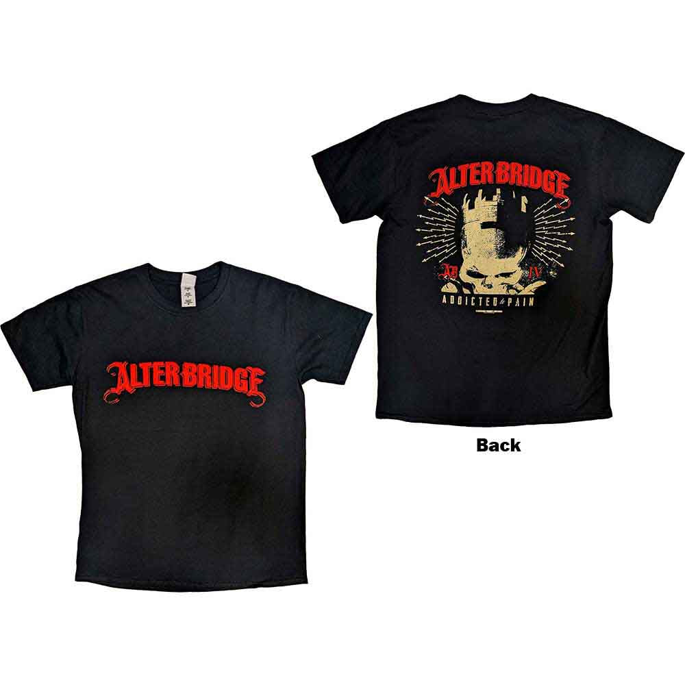 Alter Bridge Unisex T-Shirt: Addicted To Pain (Black) (Back Print)
