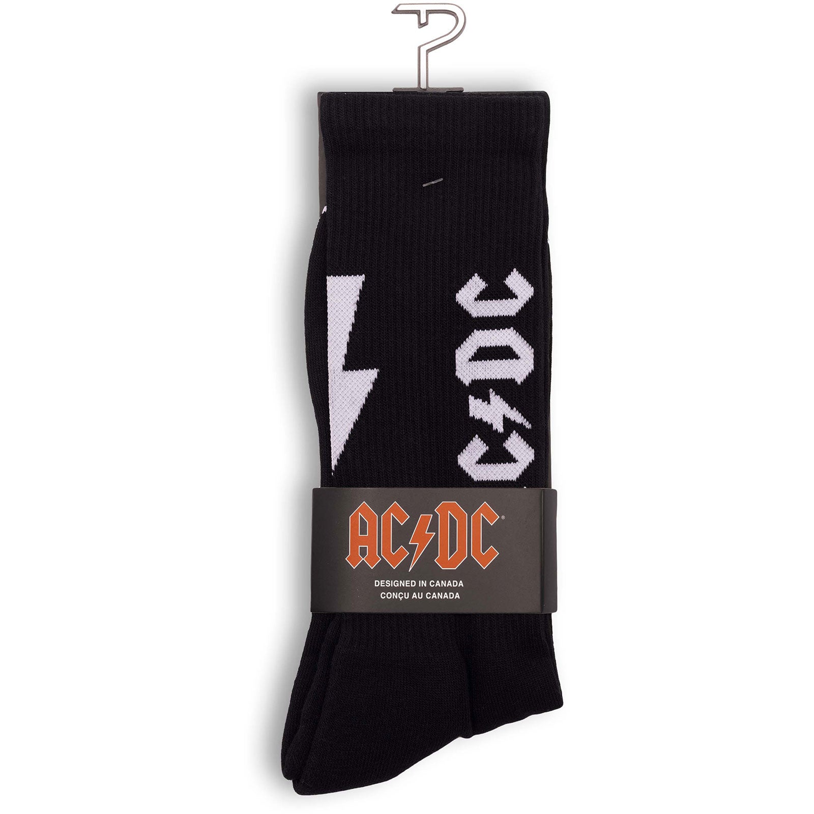 AC/DC Unisex Crew Socks: Bolt (Black)  (UK Size 6.5 - 11)