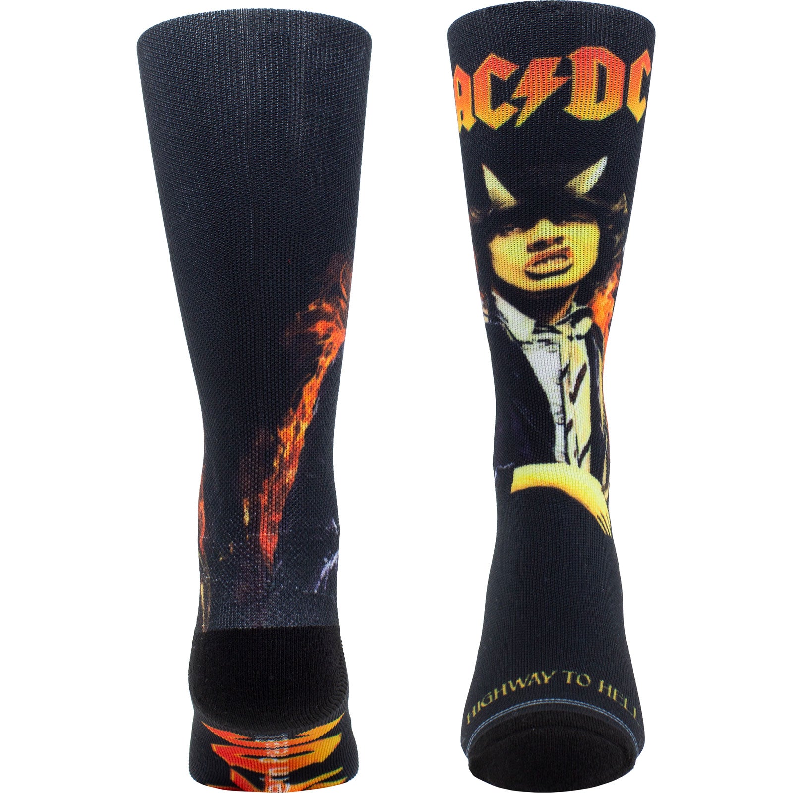 AC/DC Unisex Crew Socks: Highway To Hell Sublimation (Black)  (UK Size 6.5 - 11)