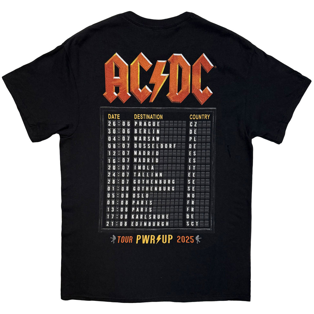 AC/DC Unisex T-Shirt: Train EU Tour '25 (Black) (Back Print & Ex-Tour)