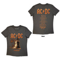 AC/DC Ladies T-Shirt: Bell Lightning EU Tour '25 (Charcoal Grey) (Back Print & Ex-Tour)