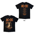 AC/DC Unisex T-Shirt: Bell Lightning EU Tour '25 (Black) (Back Print & Ex-Tour)