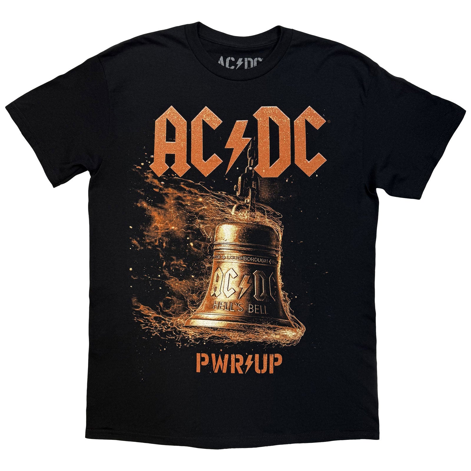 AC/DC Unisex T-Shirt: Bell Lightning EU Tour '25 (Black) (Back Print & Ex-Tour)