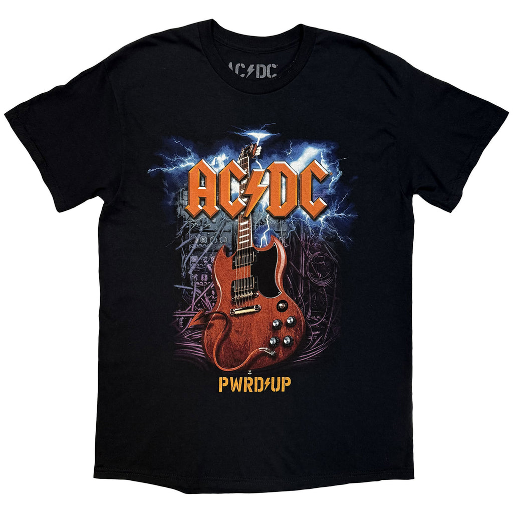 AC/DC Unisex T-Shirt: Guitar EU Tour '25 (Black) (Back Print & Ex-Tour)