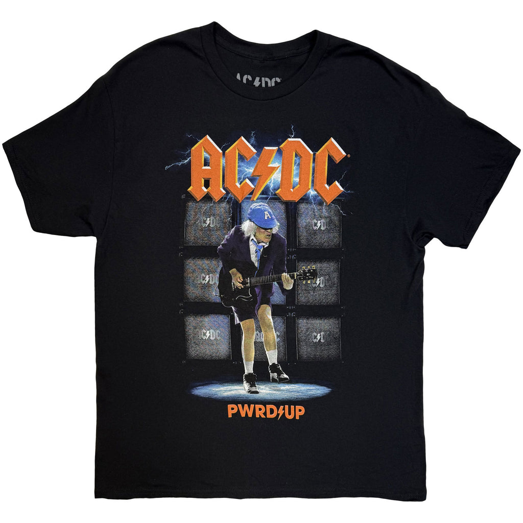 AC/DC Unisex T-Shirt: Angus Amps EU Tour '25 (Black) (Back Print & Ex-Tour)