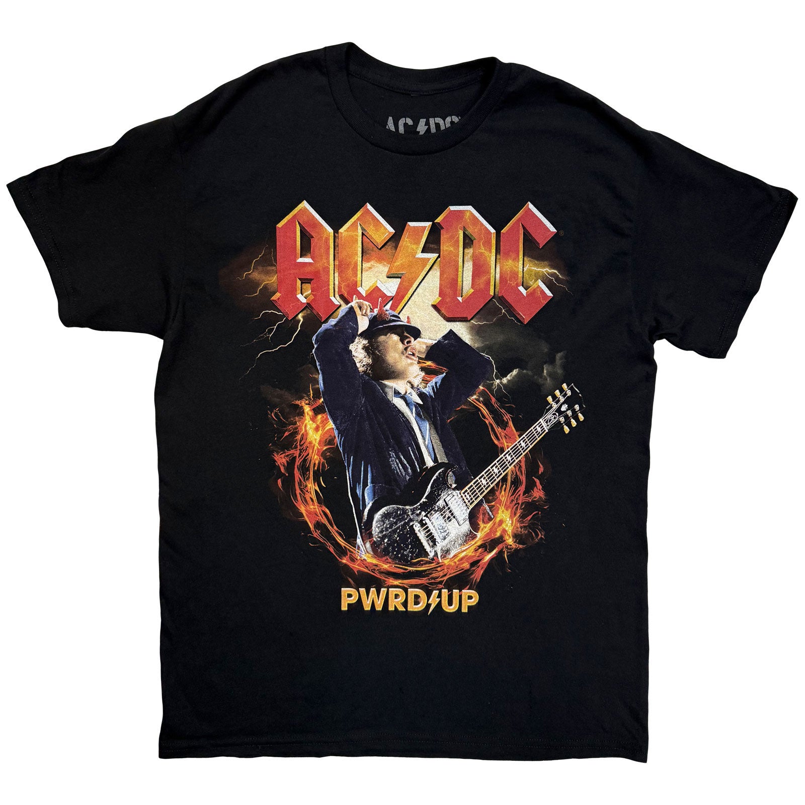 AC/DC Unisex T-Shirt: Angus Horns EU Tour '25 (Black) (Back Print & Ex-Tour)