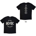 AC/DC Unisex T-Shirt: Silver High Voltage EU Tour '25 (Black) (Back Print & Ex-Tour)