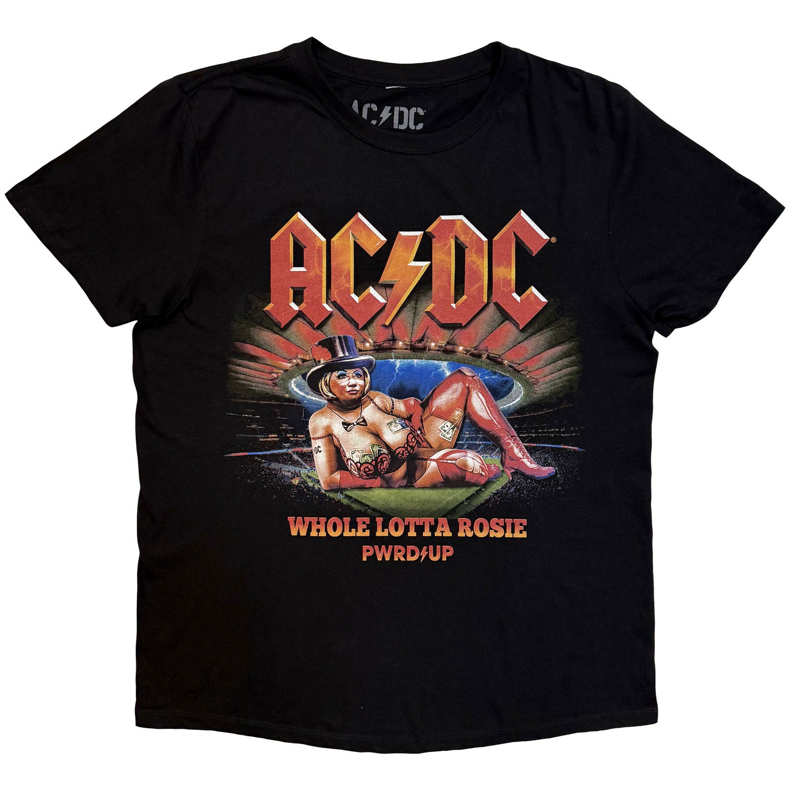 AC/DC Unisex T-Shirt: Whole Lotta Madrid EU Tour '25 (Black) (Back Print & Ex-Tour)