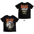 AC/DC Unisex T-Shirt: PWR'D-UP Norway EU Tour '25 (Black) (Back Print & Ex-Tour)