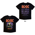 AC/DC Unisex T-Shirt: Let There Be Rock Dusseldorf EU Tour '25 (Black) (Back Print & Ex-Tour)