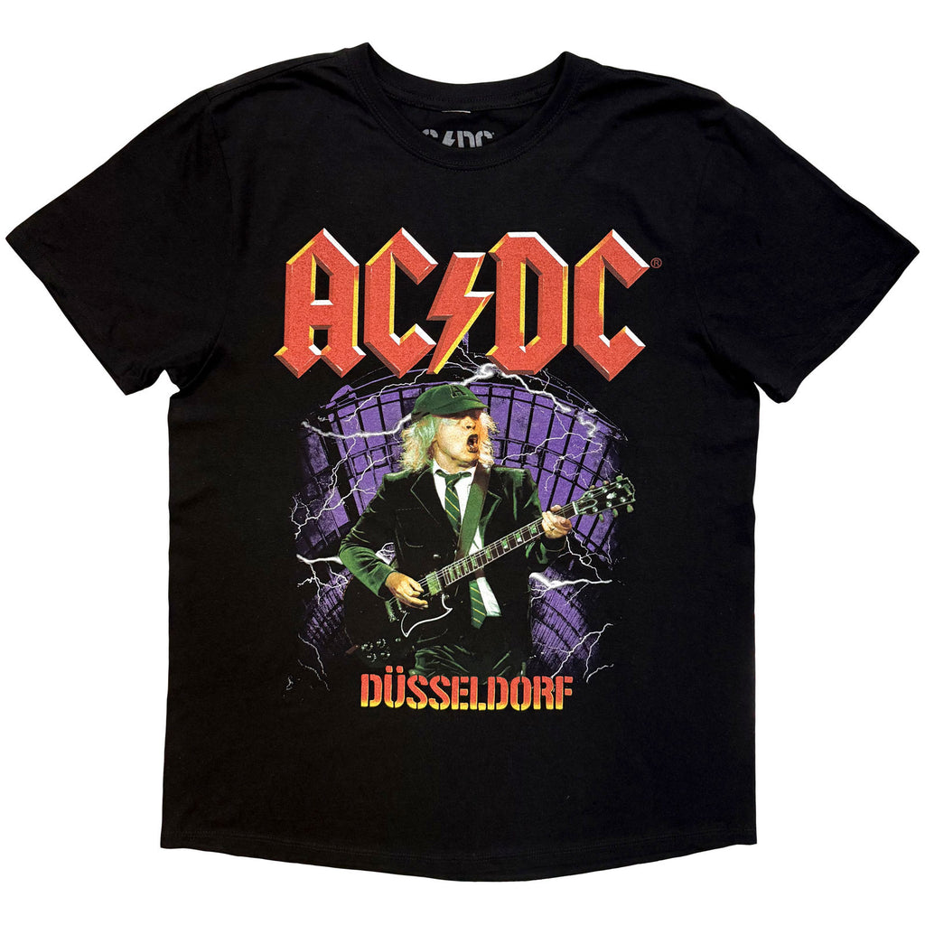 AC/DC Unisex T-Shirt: Let There Be Rock Dusseldorf EU Tour '25 (Black) (Back Print & Ex-Tour)
