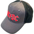 AC/DC Unisex Baseball Cap: Red Logo (Charcoal Grey & Black) (2-Tone)